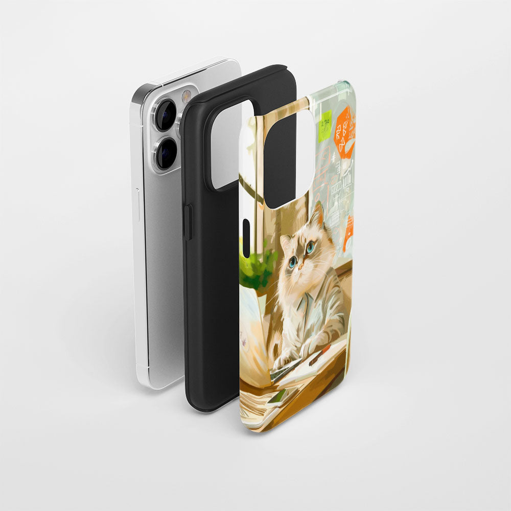 Double-Layer Semi-Handprinted Tough Matte iPhone Case