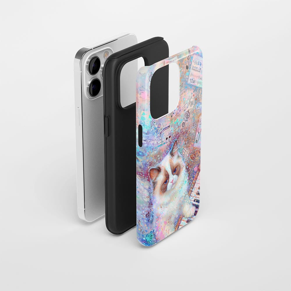 Double-Layer Semi-Handprinted Tough Matte iPhone Case