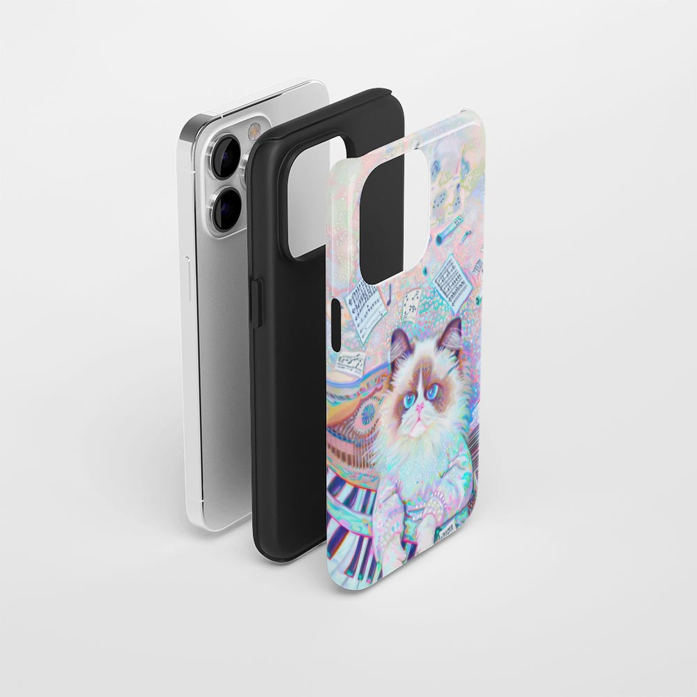 Double-Layer Semi-Handprinted Tough Matte iPhone Case