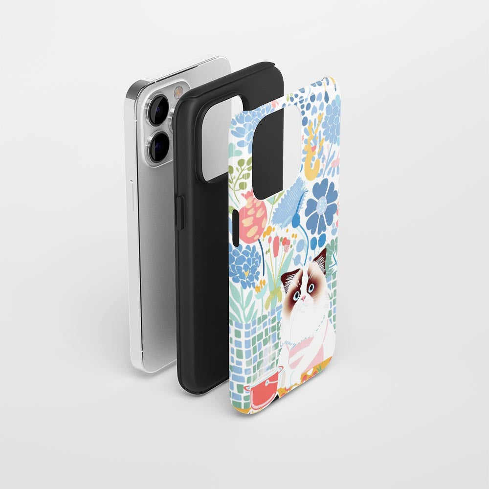 Double-Layer Semi-Handprinted Tough Matte iPhone Case