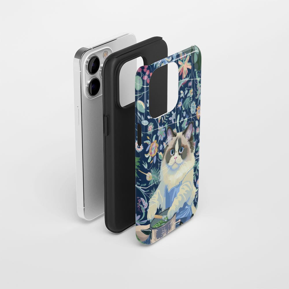 Double-Layer Semi-Handprinted Tough Matte iPhone Case