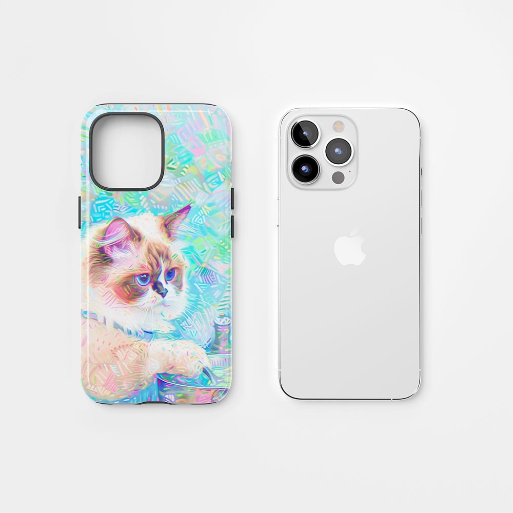 Double-Layer Semi-Handprinted Tough Matte iPhone Case