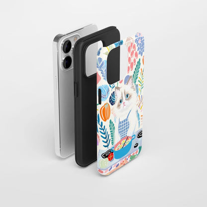 Double-Layer Semi-Handprinted Tough Matte iPhone Case