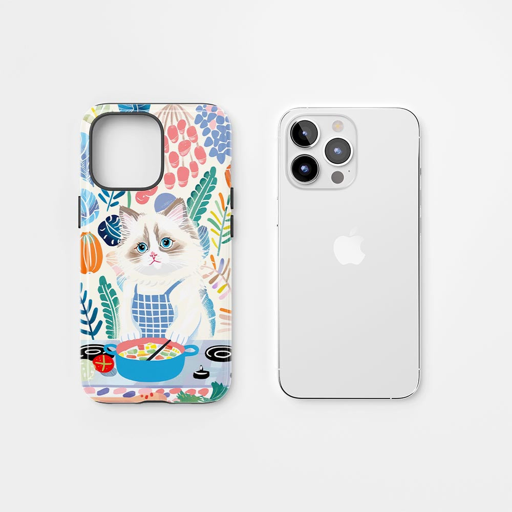 Double-Layer Semi-Handprinted Tough Matte iPhone Case