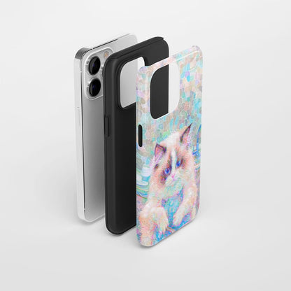 Double-Layer Semi-Handprinted Tough Matte iPhone Case