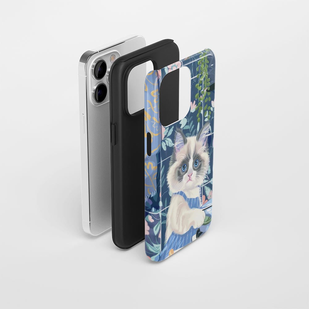 Double-Layer Semi-Handprinted Tough Matte iPhone Case