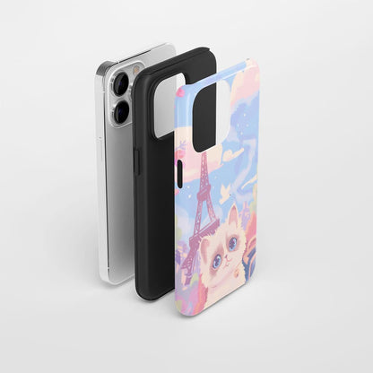 Double-Layer Semi-Handprinted Tough Matte iPhone Case