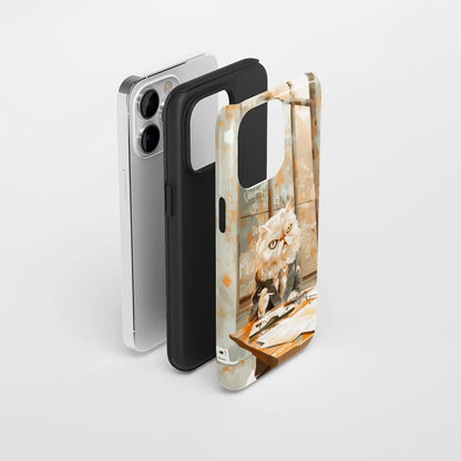 Double-Layer Semi-Handprinted Tough Matte iPhone Case