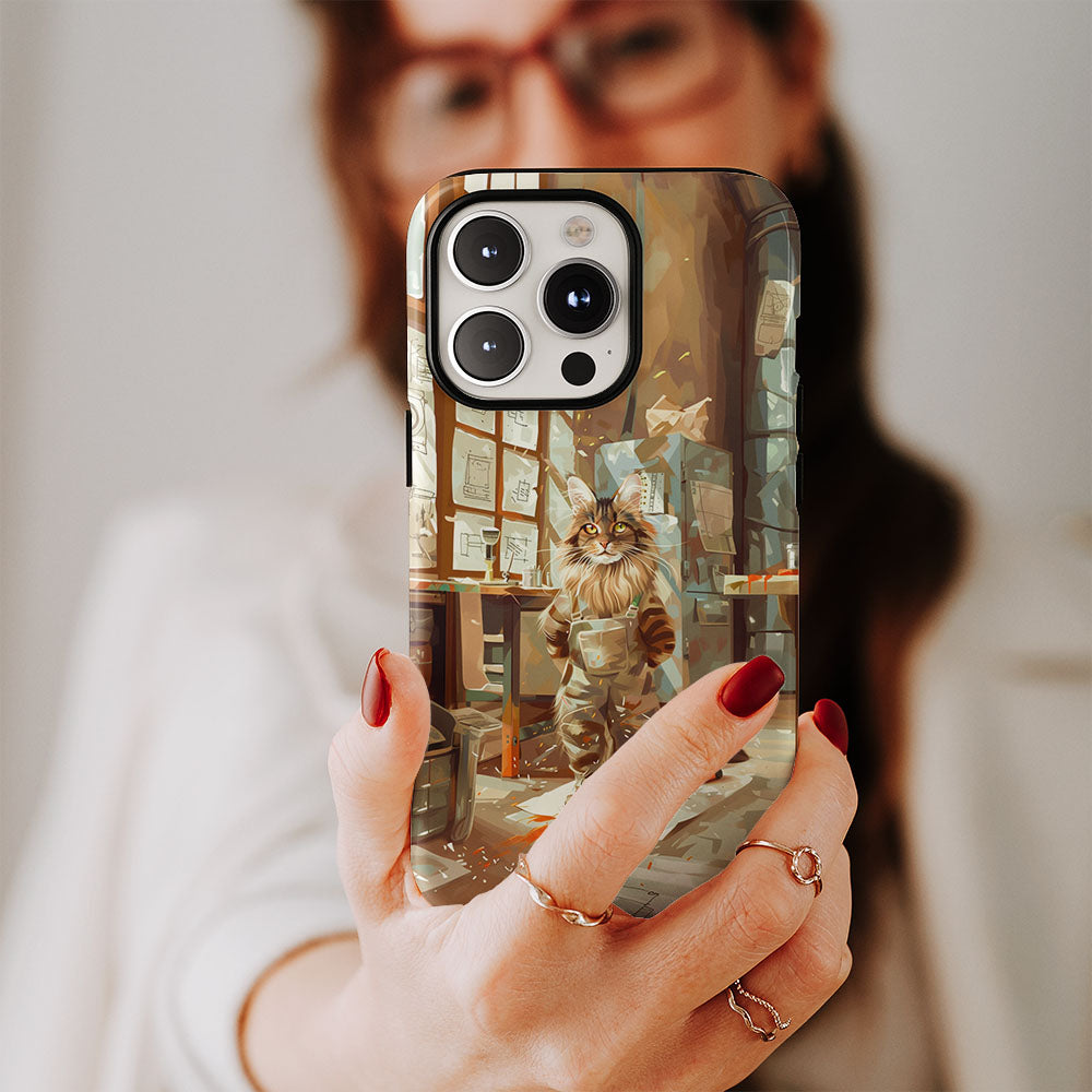 Double-Layer Semi-Handprinted Tough Matte iPhone Case