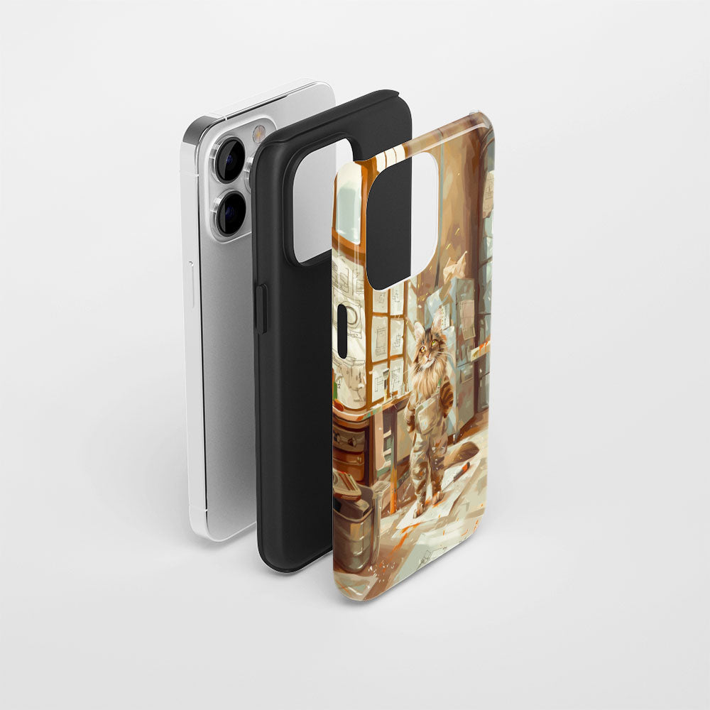 Double-Layer Semi-Handprinted Tough Matte iPhone Case