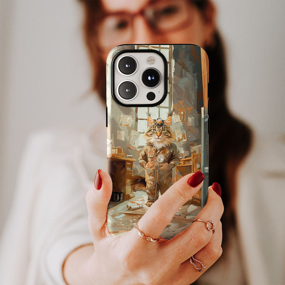 Double-Layer Semi-Handprinted Tough Matte iPhone Case