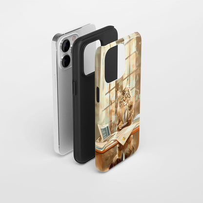 Double-Layer Semi-Handprinted Tough Matte iPhone Case