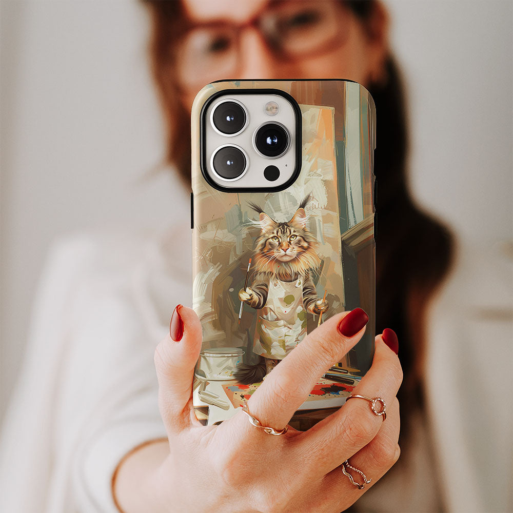 Semi-Handprinted Tough Matte iPhone Case