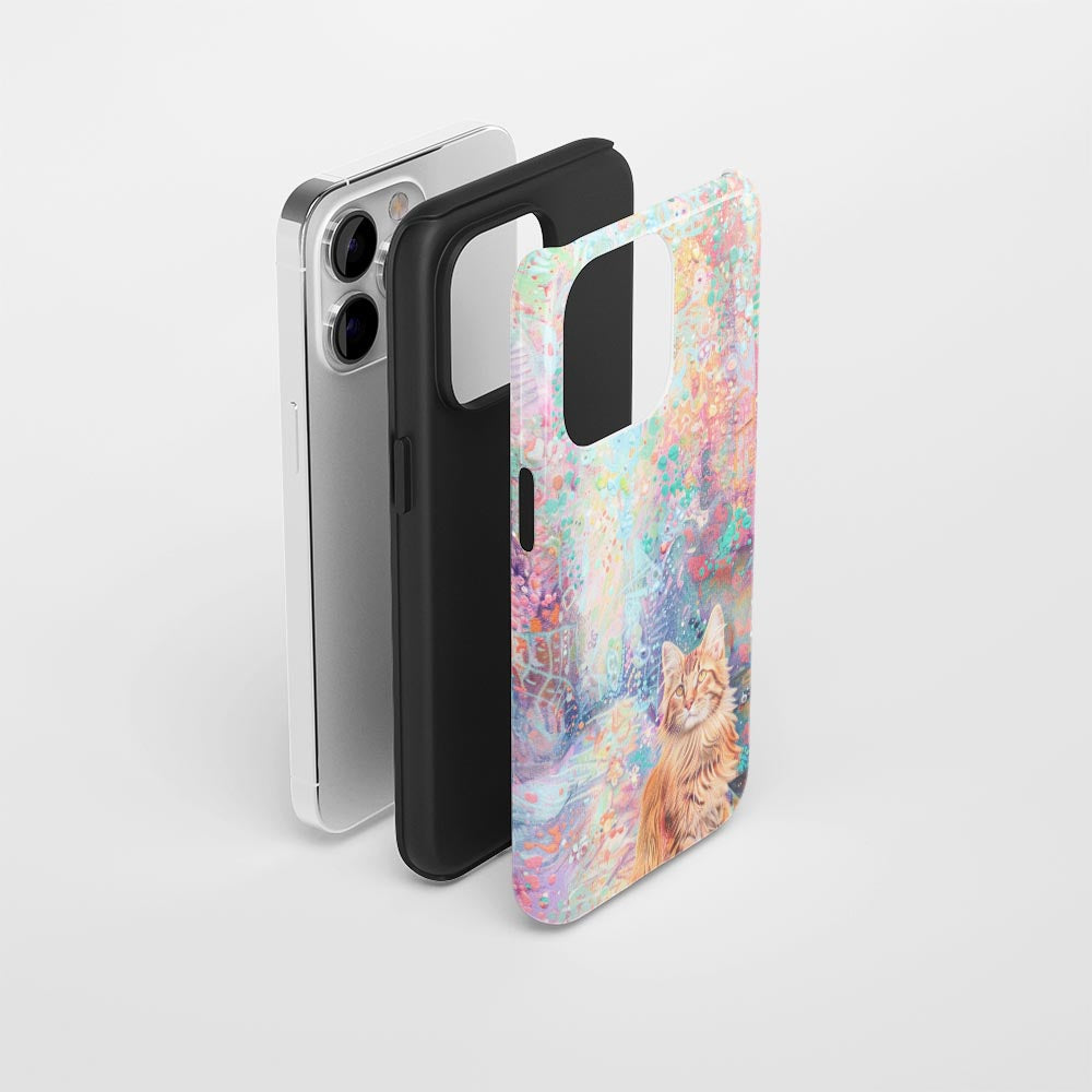 Double-Layer Semi-Handprinted Tough Matte iPhone Case