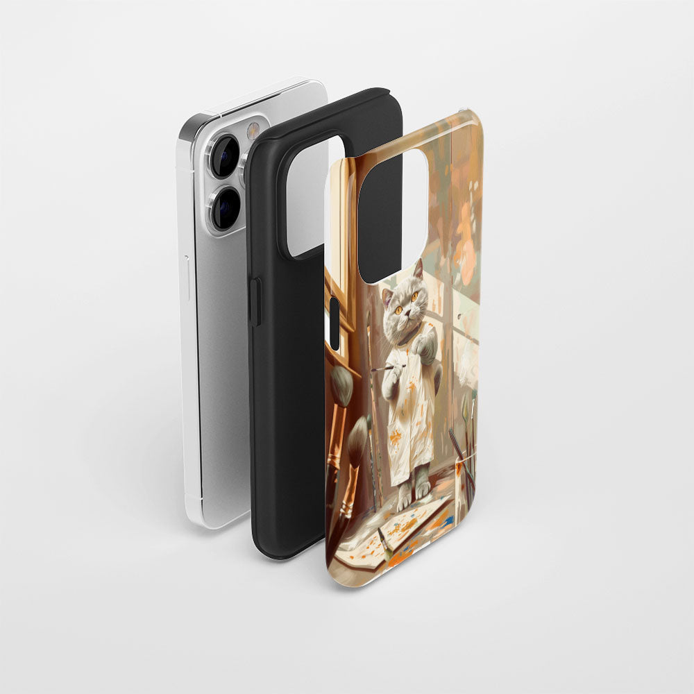 Semi-Handprinted Tough Matte iPhone Case