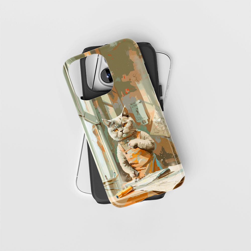 Semi-Handprinted Tough Matte iPhone Case