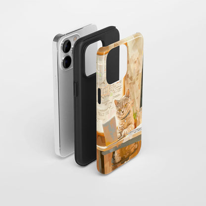 Double-Layer Semi-Handprinted Tough Matte iPhone Case