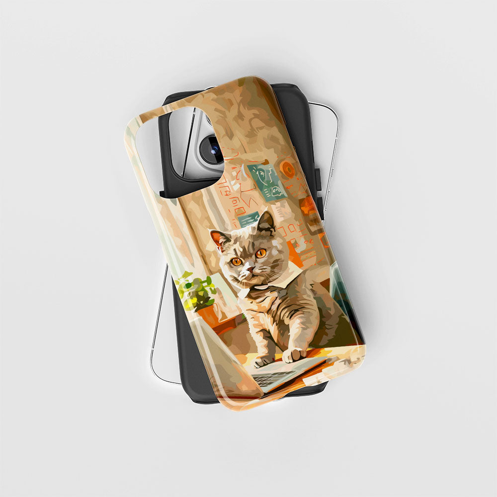 Double-Layer Semi-Handprinted Tough Matte iPhone Case