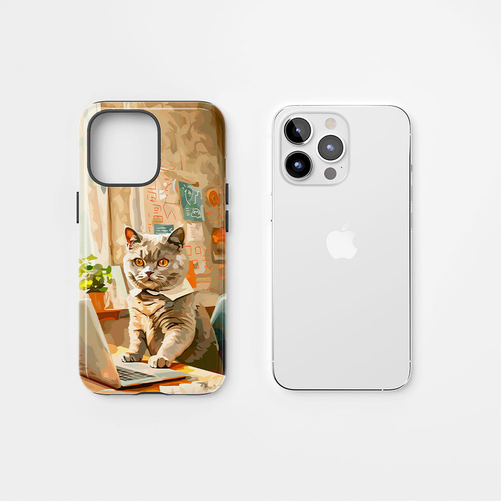 Double-Layer Semi-Handprinted Tough Matte iPhone Case