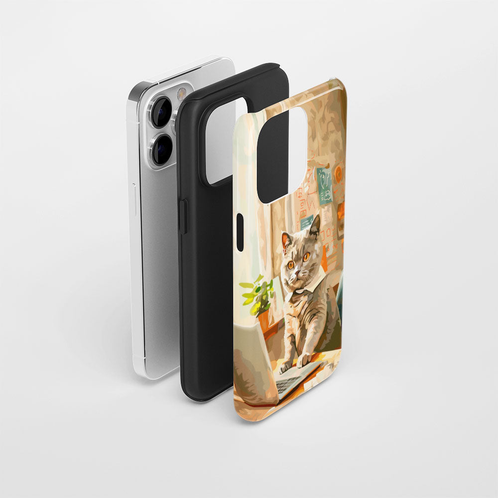 Double-Layer Semi-Handprinted Tough Matte iPhone Case