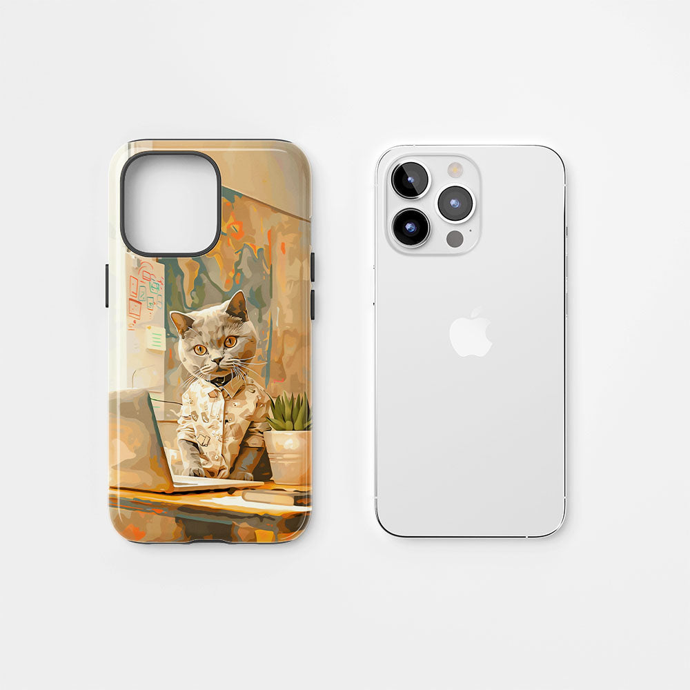 Semi-Handprinted Tough Matte iPhone Case