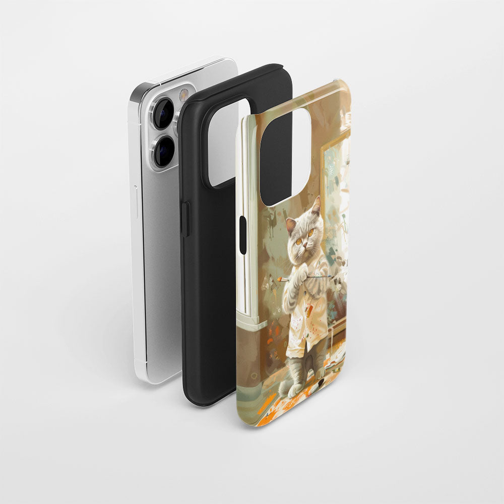 Semi-Handprinted Tough Matte iPhone Case