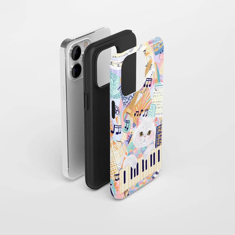 Semi-Handprinted Tough Matte iPhone Case